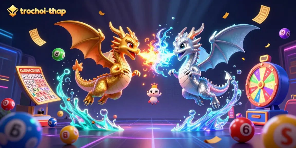 Engage in thrilling gameplay with trochoi-thap as dragons create a dynamic casino atmosphere.