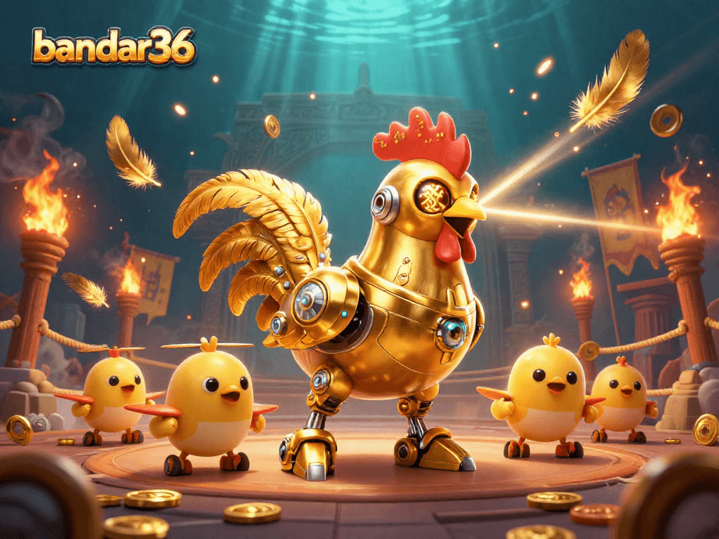 Bersiaplah dengan bandar36 saat ayam robot emas bertempur di arena bertaruh.