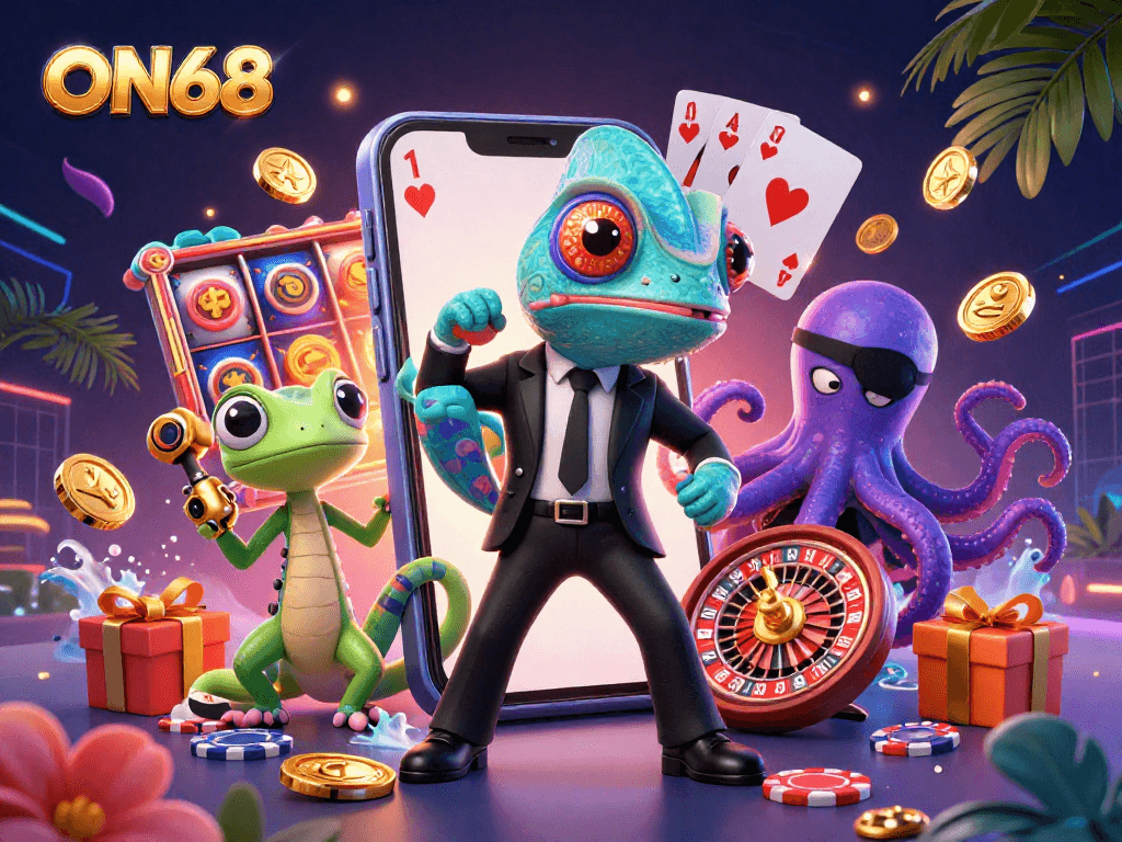 Engage in thrilling gameplay at ON68 with colorful slot games and dynamic casino elements.