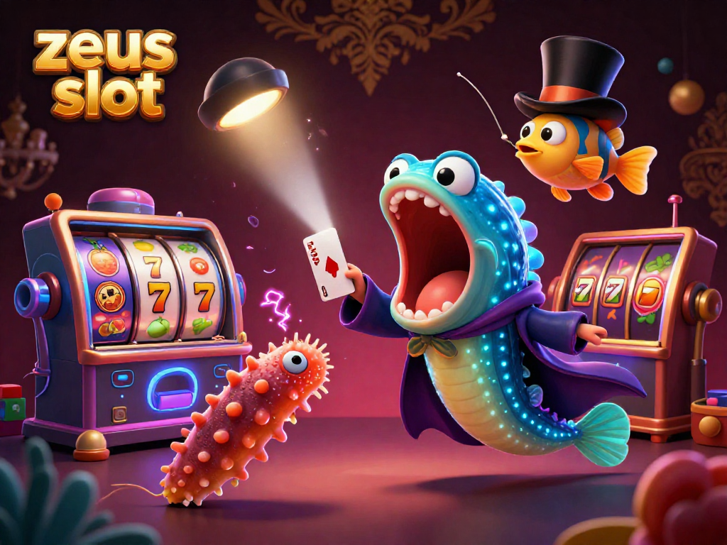 Experience the excitement of zeus slot in this vibrant 3D illustration with dynamic casino elements.