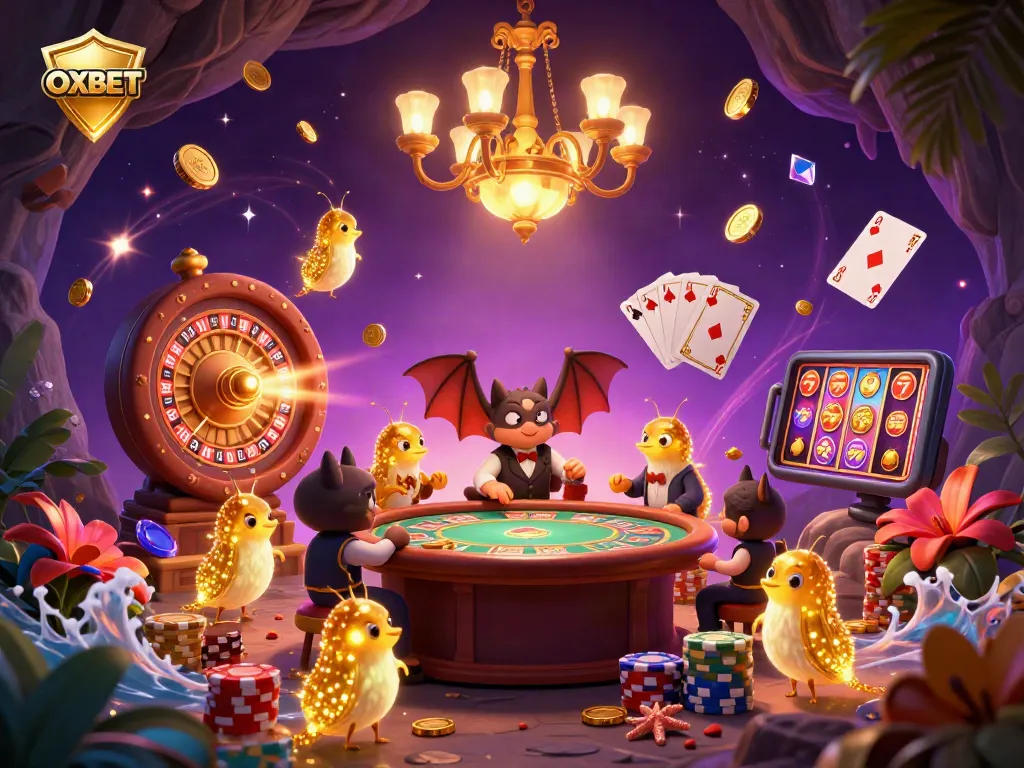Join the fun at OXBET casino with glowing creatures and dazzling games!