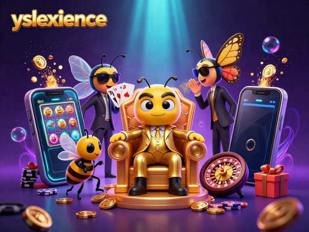 Experience exciting gameplay in yslexperience with a dynamic 3D mob boss scene adorned with casino-themed elements.