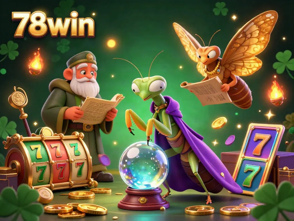 Explore the thrilling world of 78win with vibrant slot games in a magical casino setting.