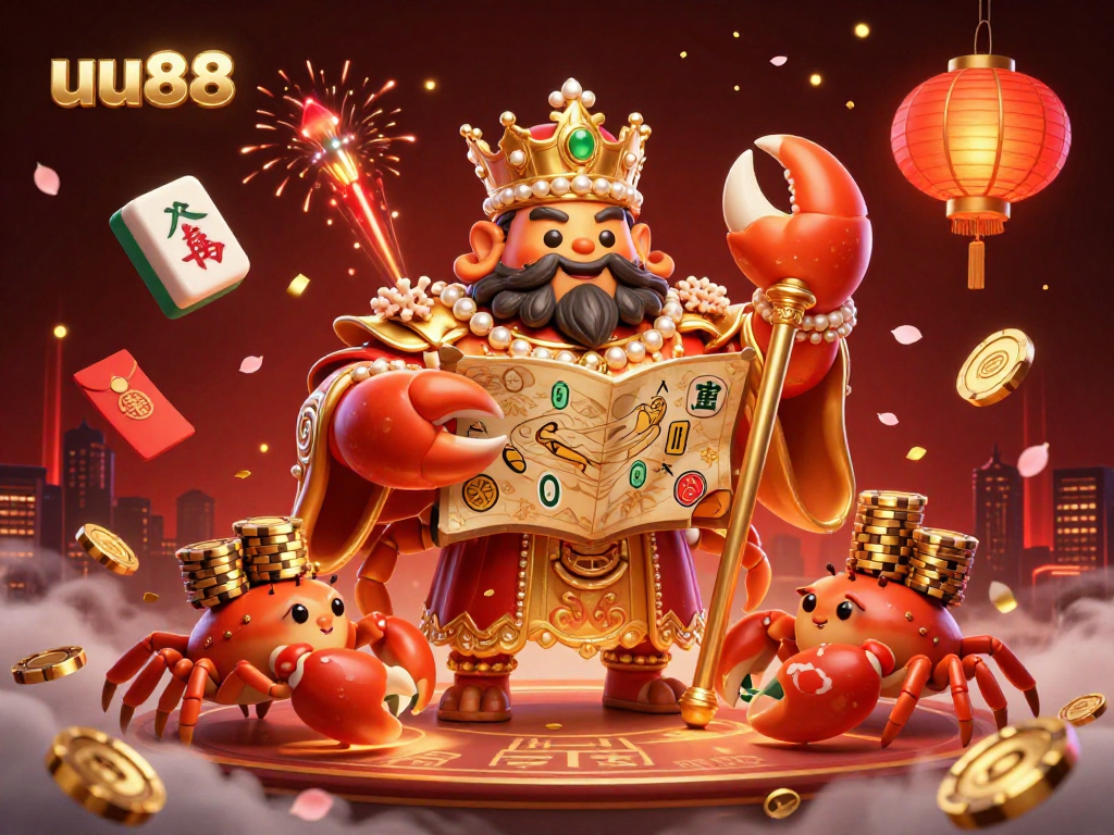 Experience thrilling gameplay at uu88 with a golden crab emperor and vibrant casino elements.