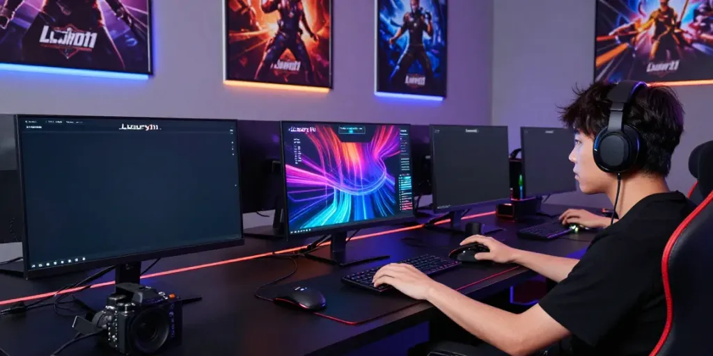 Gamer immersed in Luxury111's Gyroscopic Stability Framework for online gaming.