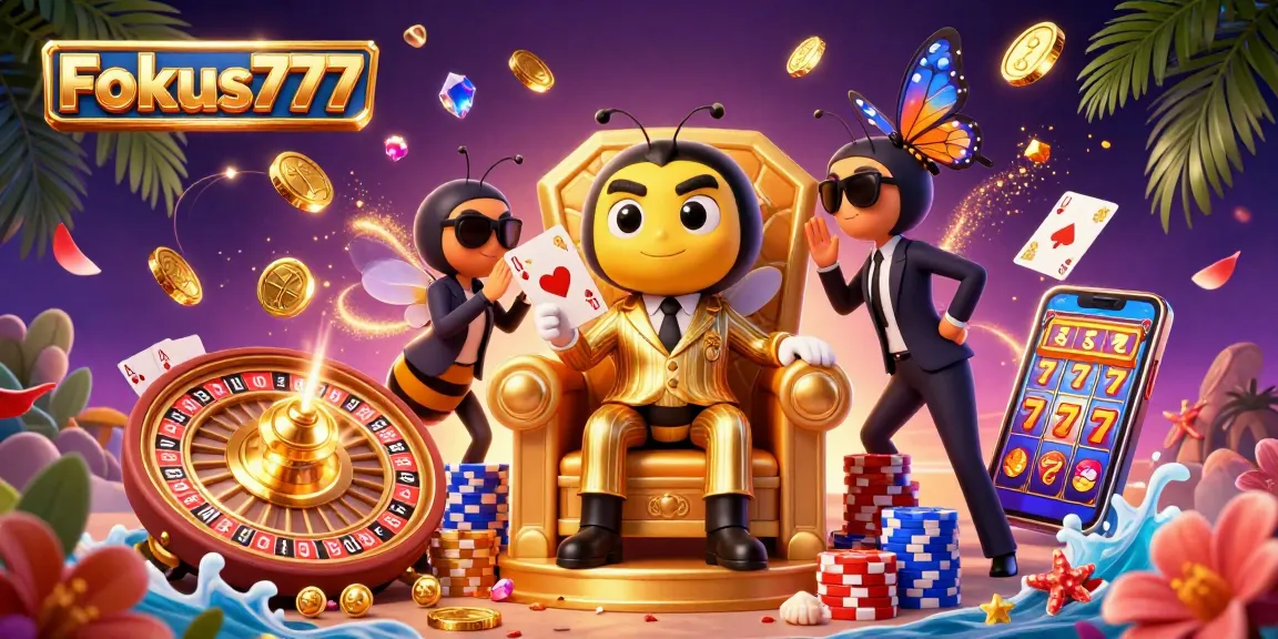 Experience thrilling gameplay with Fokus777 as the bumblebee mob boss leads a high-stakes adventure in a casino scene.
