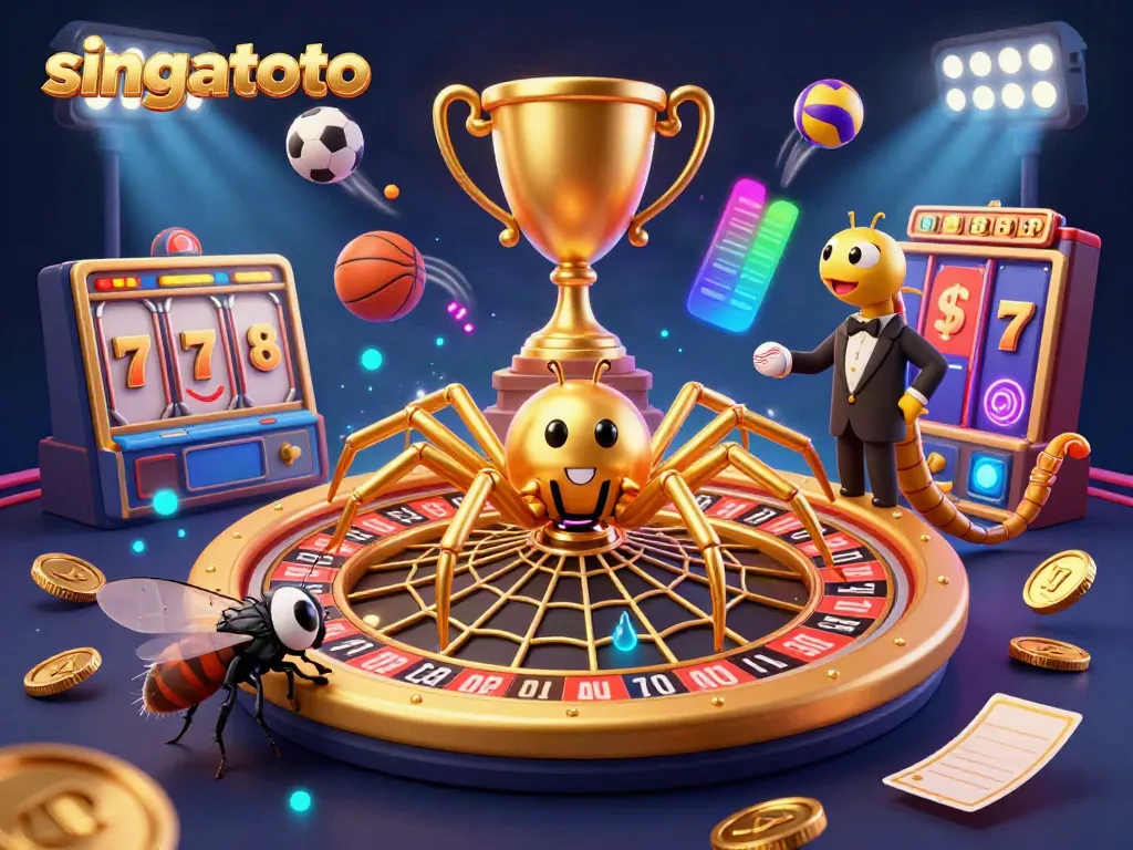 Experience high-stakes slots with singatoto’s captivating gaming environment, showcasing dynamic 3D casino elements.