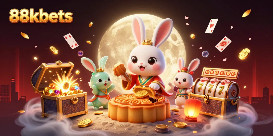 88kbets engaging in vibrant casino action with moon rabbits and dynamic game elements