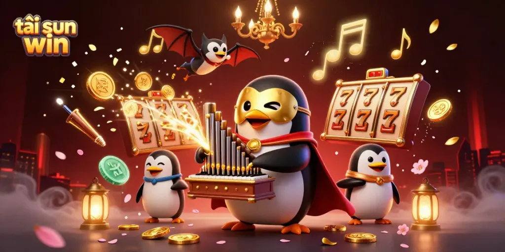 Experience the excitement of tải sun win with vibrant casino-themed 3D art featuring dynamic characters and game elements.