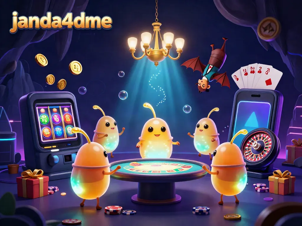 Permainan janda4dme seru dengan glowworms menyala di kasino gua, dealer kelelawar dan smartphone slot