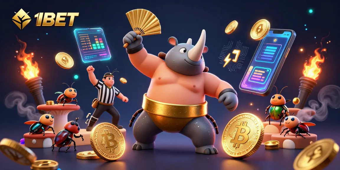 Experience thrilling action at 11BET with a sumo champion and glowing crypto coins!