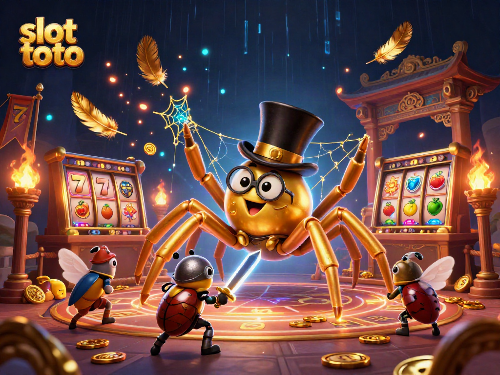 Experience the thrill of slot toto with vibrant 3D characters and dynamic casino elements.
