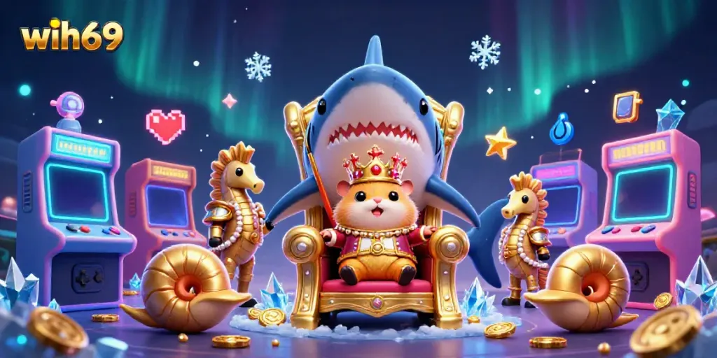 Mainkan game seru di wih69 dengan ilustrasi kerajaan hamster emas dan prajurit kuda laut
