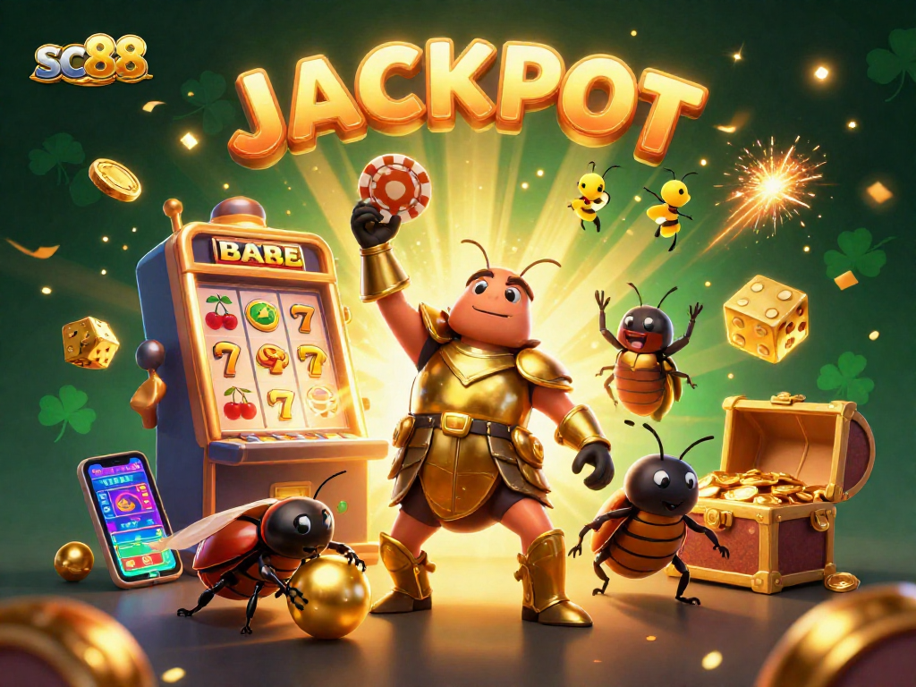Engage with sc88's thrilling jackpot scene featuring vibrant casino elements and winning characters.