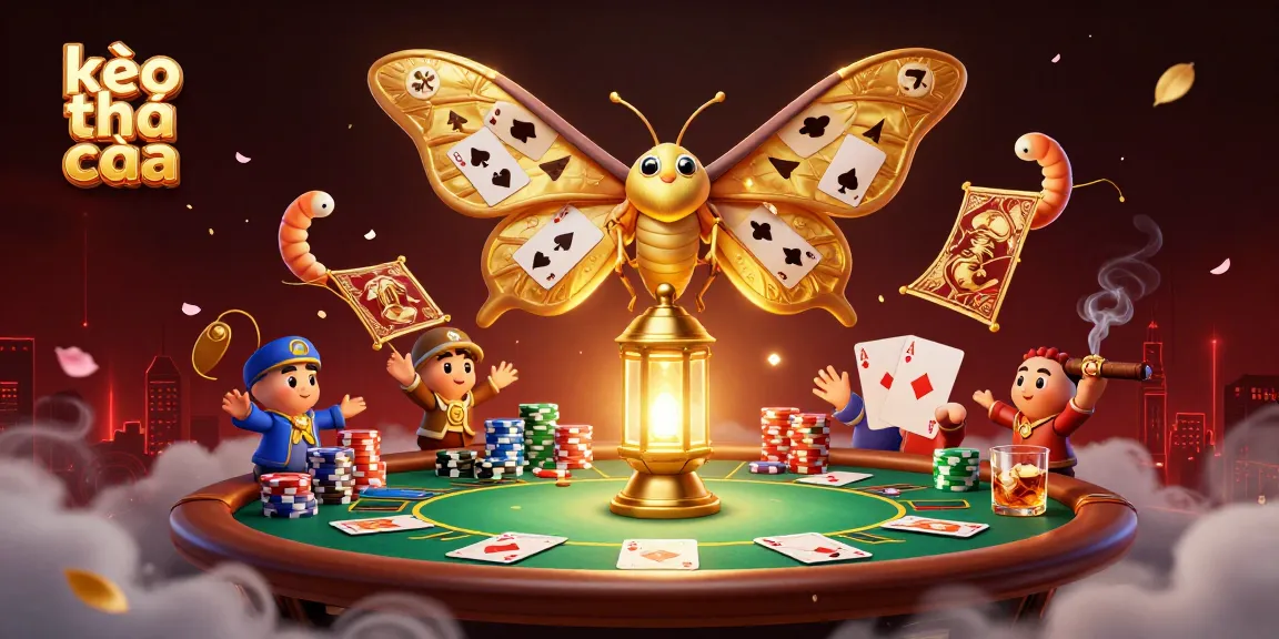 Bet on kèo nhà cái with captivating scenes featuring poker elements and a vibrant atmosphere.