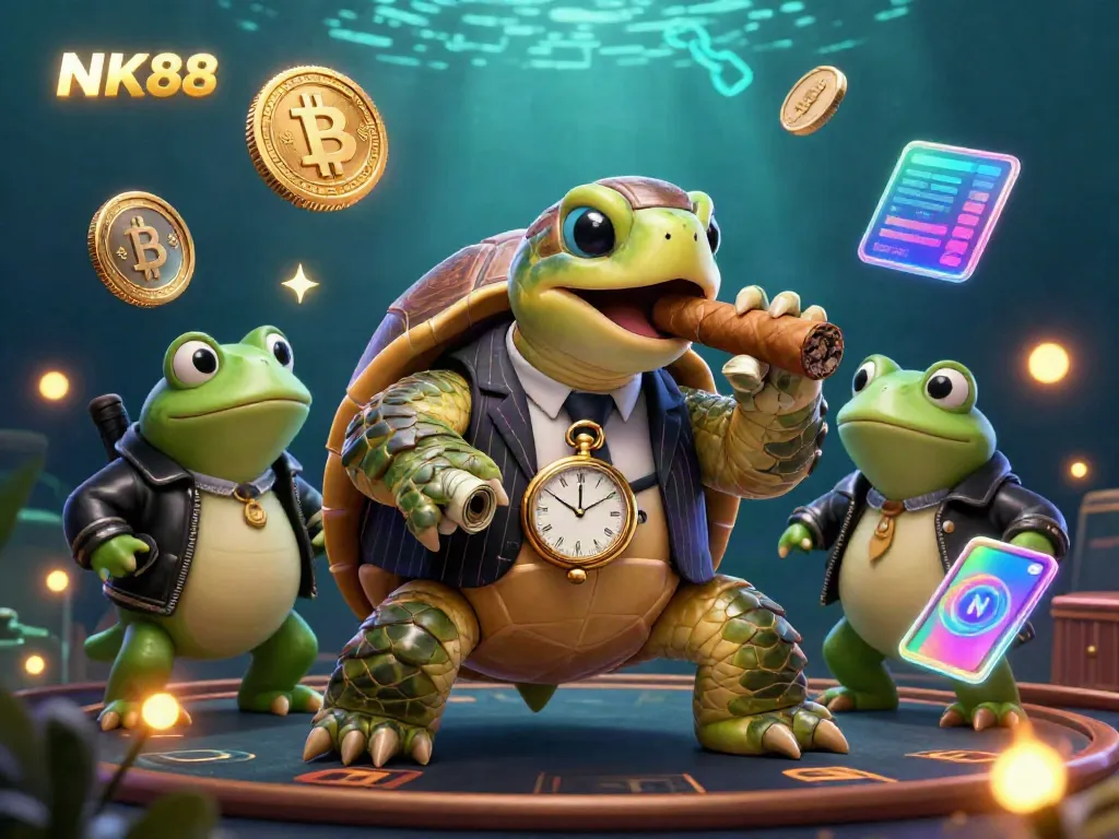 Experience thrilling gaming at NK88 with 3D cartoon characters in a vibrant casino scene.