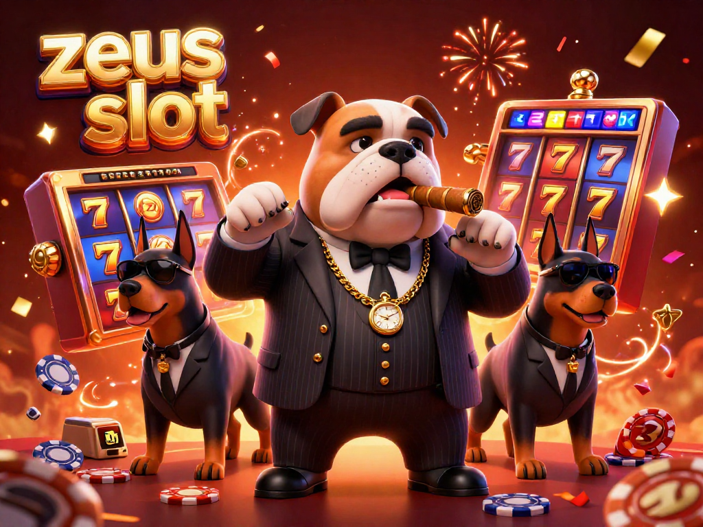 Engage in the zeus slot excitement with 3D characters and vibrant casino elements illustrating dynamic gameplay.