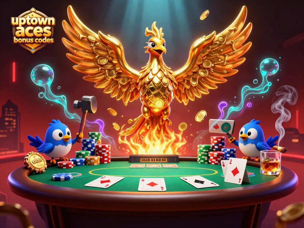 Spin into action with Uptown Aces bonus codes featuring vibrant poker elements and bonuses.