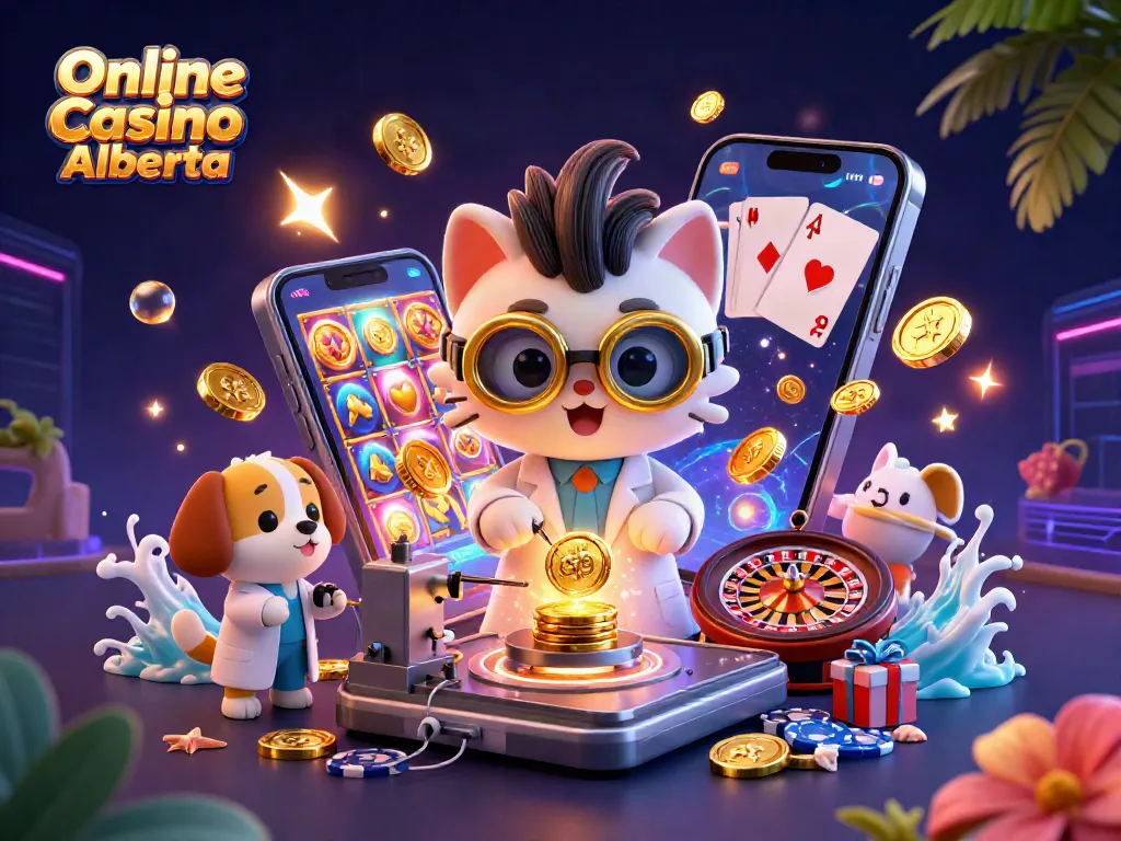 Engage with thrilling action at Online Casino Alberta with a mad scientist cat and loyal dog creating gold coins.