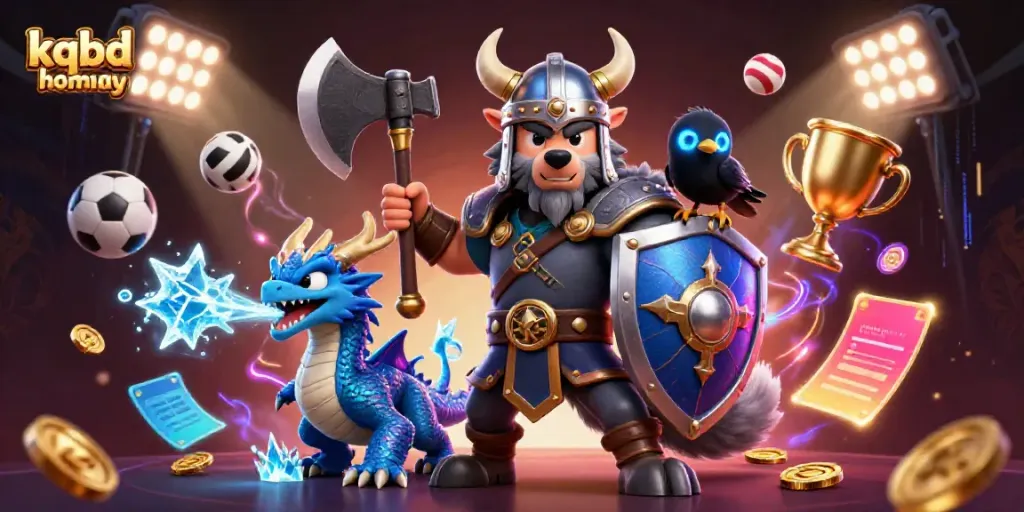 Engage with kqbd hom nay for live sports updates featuring dynamic Viking and dragon elements.