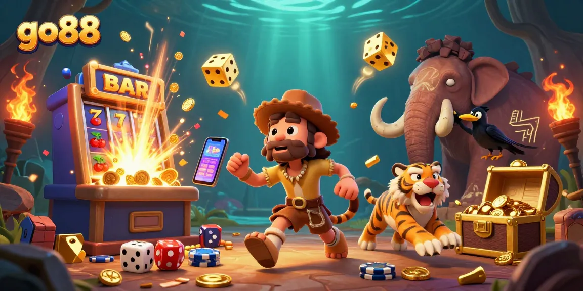 Experience go88's thrilling jackpot excitement in a dynamic prehistoric casino scene