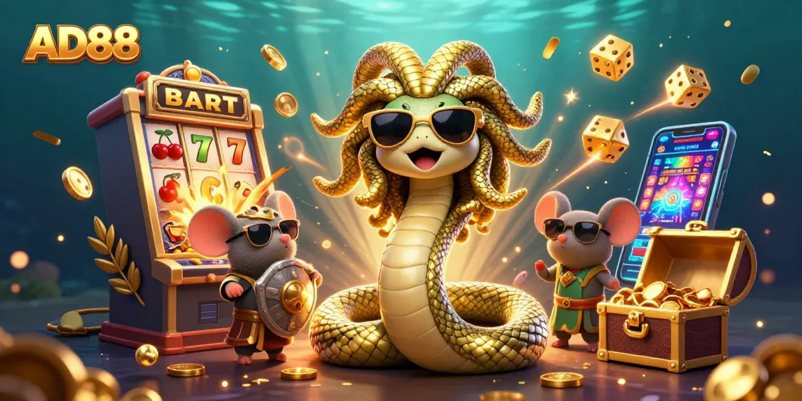 Play exciting games at AD88 with Medusa, a warrior mouse, and dynamic casino elements.