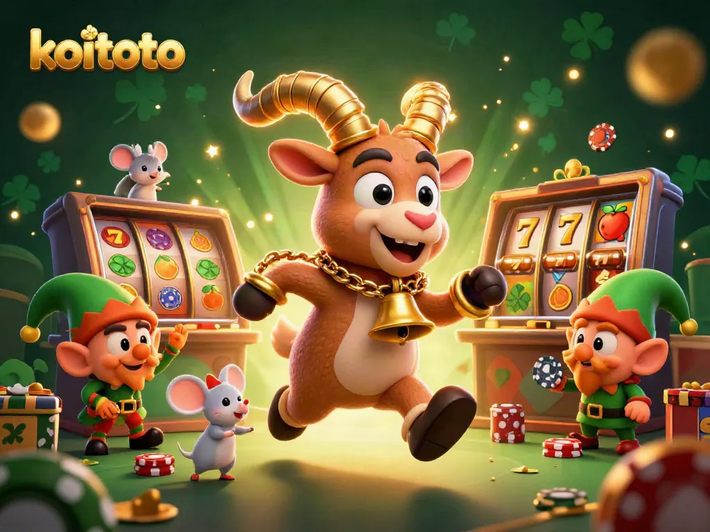 Koitoto presents a festive casino scene with Krampus, an angel mouse, and elf gremlins engaging in games of chance.