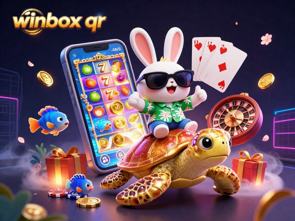 Experience the fun with winbox qr as a lucky rabbit enjoys games and dazzling elements!