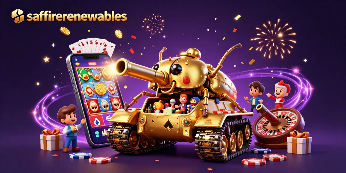 Experience captivating gaming with saffirerenewables' stunning digital casino scene bursting with action.