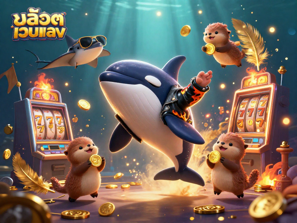 Engage in exciting gameplay with สล็อตเว็บตรง in a vibrant underwater casino world featuring colorful characters.