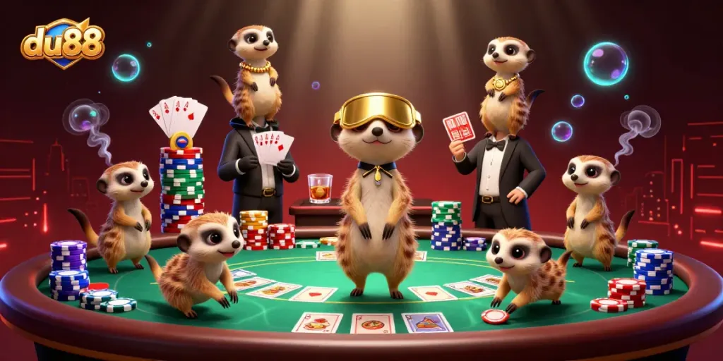 Experience thrilling action at du88 casino with meerkats running vibrant gaming operations.