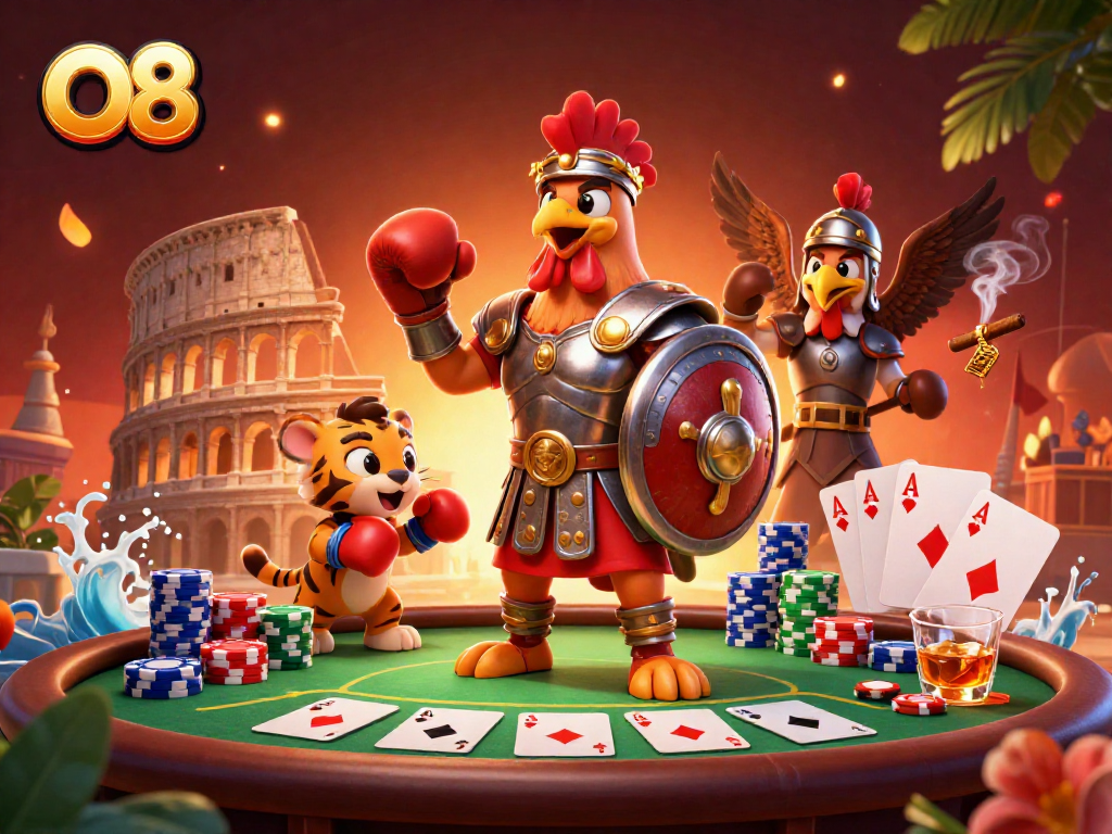 Experience thrilling gameplay at O8 with vibrant poker elements and an intense atmosphere.