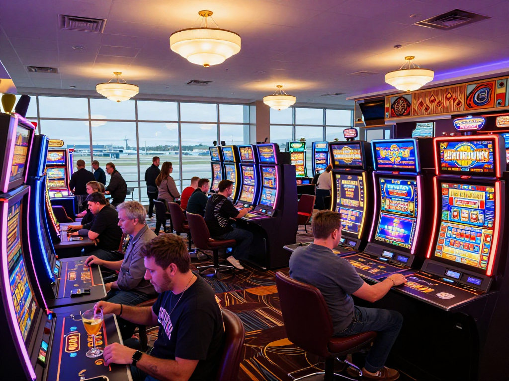 Exciting atmosphere at credit card casinos at chesterairport.co.uk with players enjoying games and vibrant entertainment.