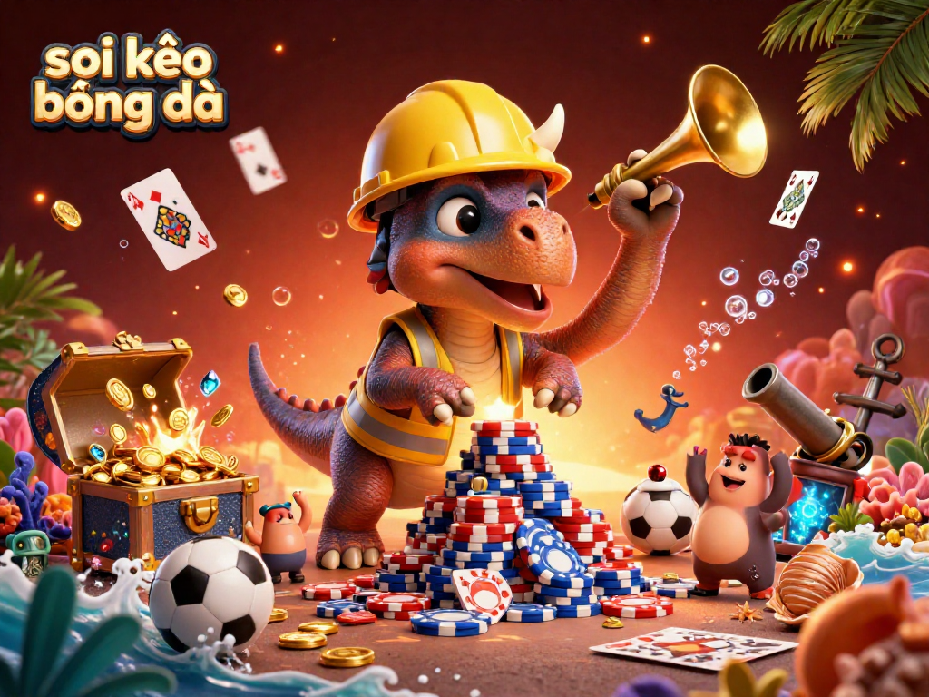 Engage in soi kèo bóng đá with vibrant 3D characters celebrating sports betting surrounded by dynamic game elements.