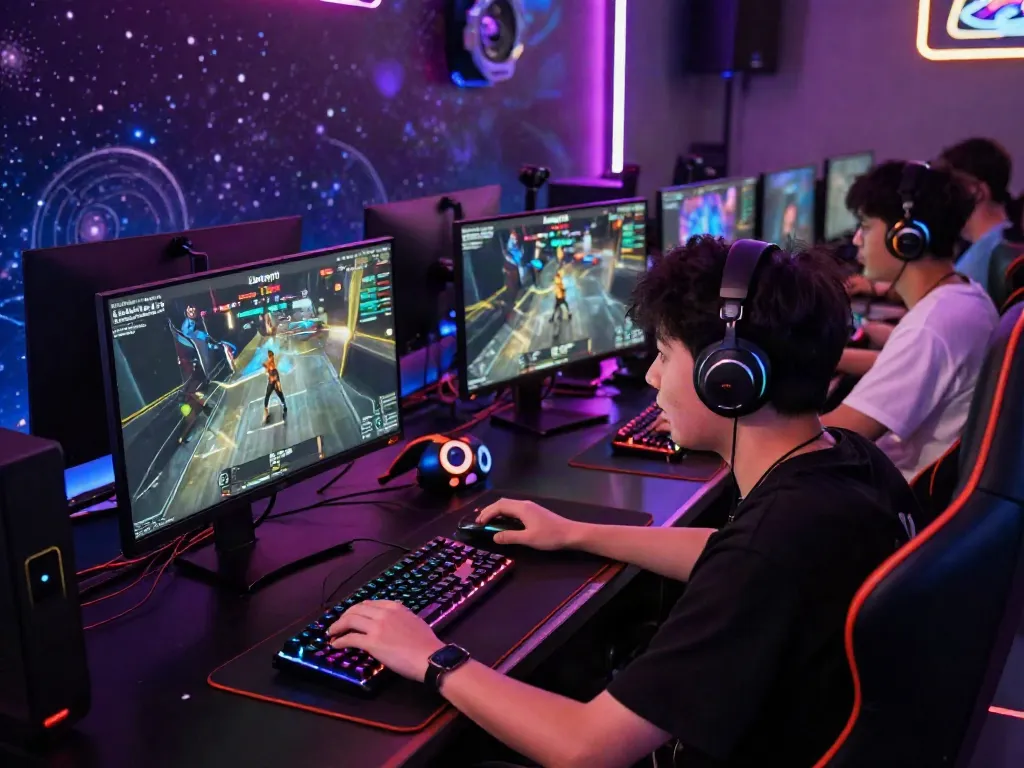Dynamic online gaming scene with players engaging in Luxury111 competition.