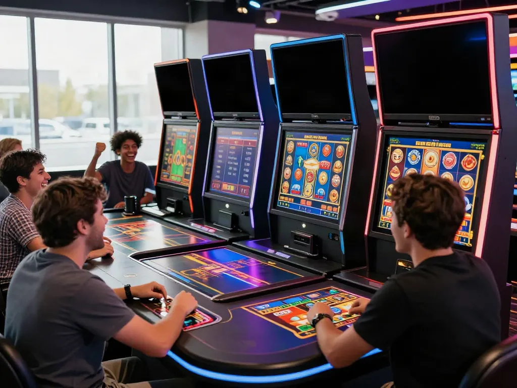 Players enjoying SLOT TOTO games in an exciting online casino atmosphere.