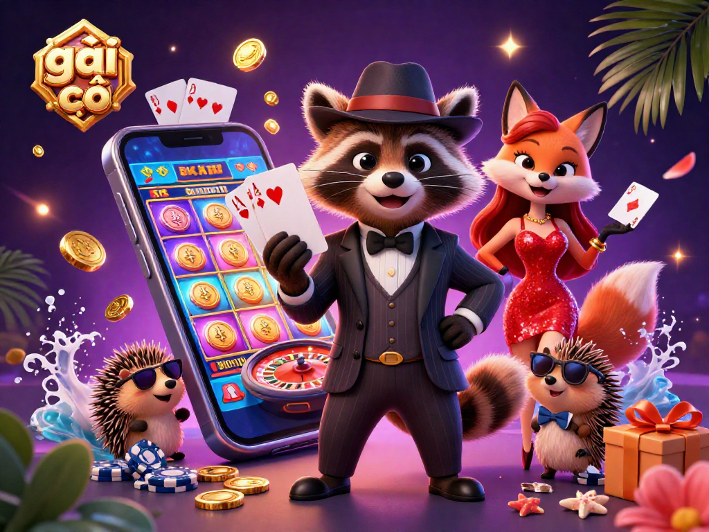 Experience thrilling gameplay with gái gọi in a vibrant 3D casino scene featuring engaging characters and dynamic gambling elements.
