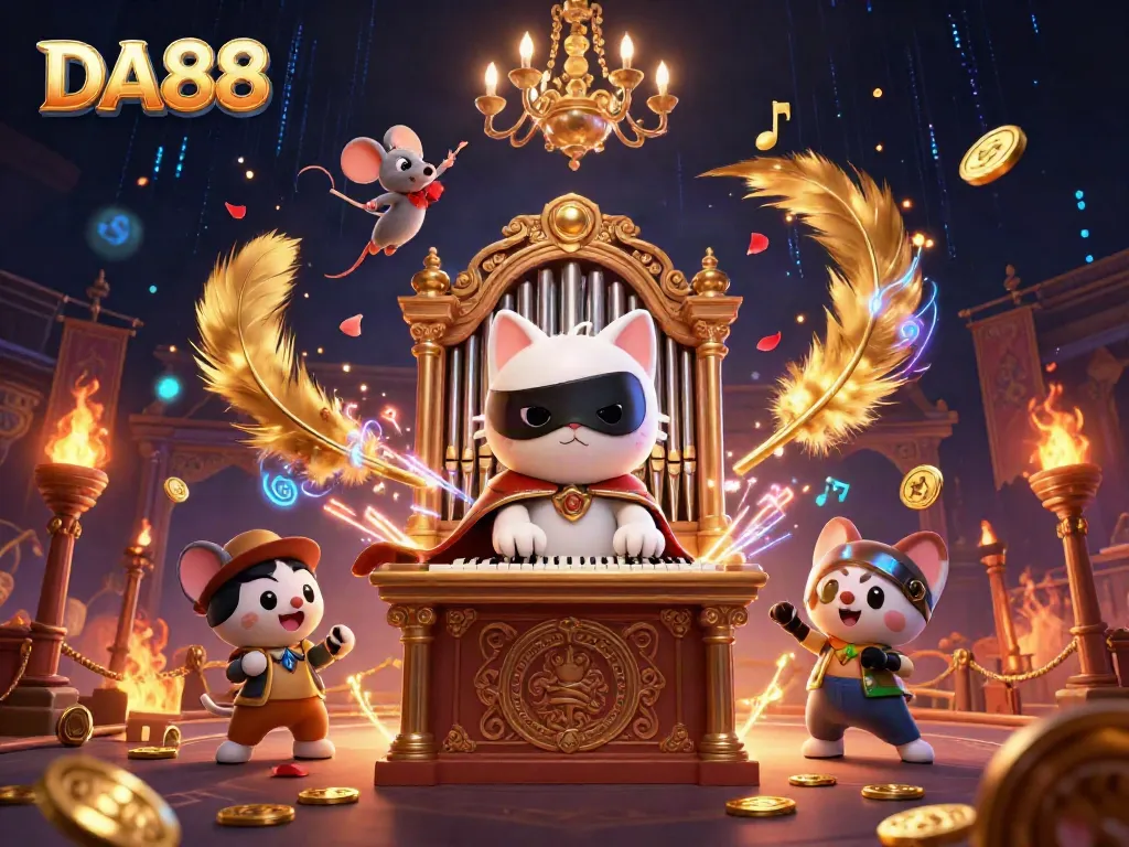Experience winnings in DA88 with a vibrant casino scene showcased through 3D cartoon characters and dynamic elements.