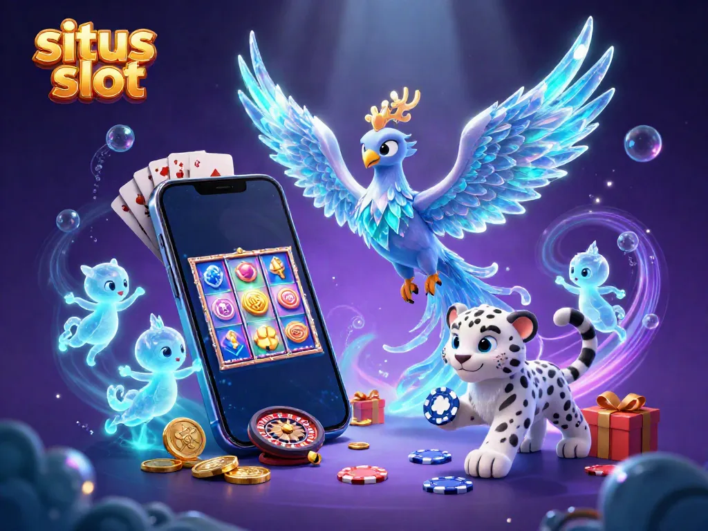 Memainkan situs slot dengan simbol buah dan jackpot, di bawah sinar keajaiban.
