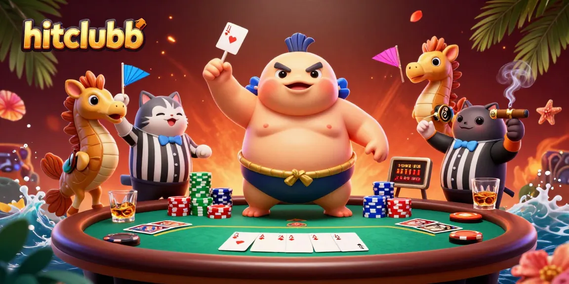Players engage in thrilling poker action at hitclubb with lively underwater characters.