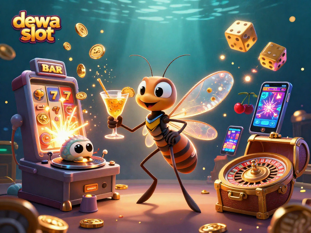 Experience the excitement of dewa slot with engaging animated casino elements and vibrant colors.