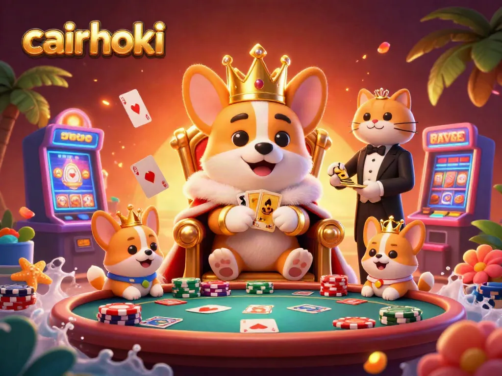 Meja poker di cairhoki menunjukkan keseruan permainan yang menarik dengan elemen hias yang kaya.