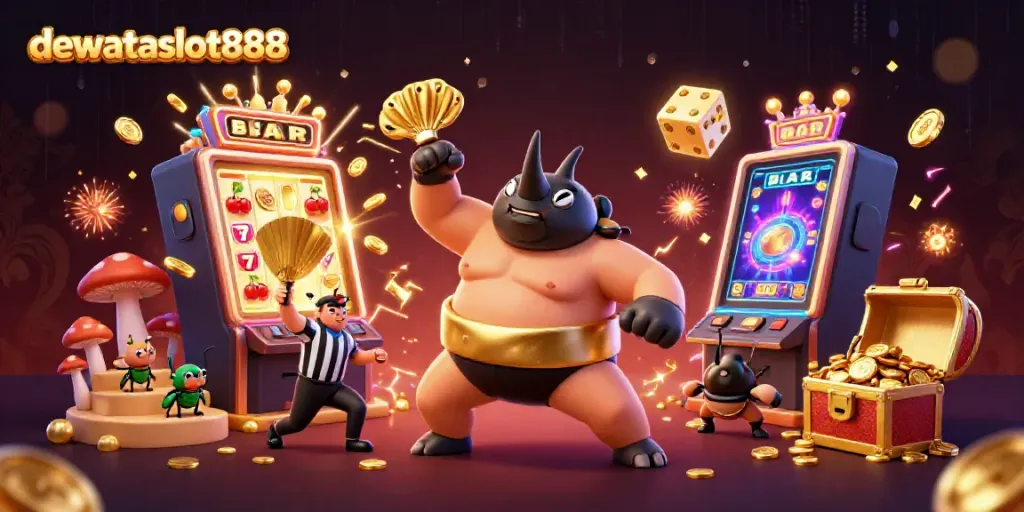 Permainan seru di dewataslot888 dengan kejuaraan Sumo Kumbang dan mesin slot megah memukau.