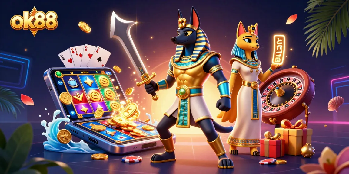 Engage with ok88's thrilling slot game adventure featuring vibrant characters and explosive action.