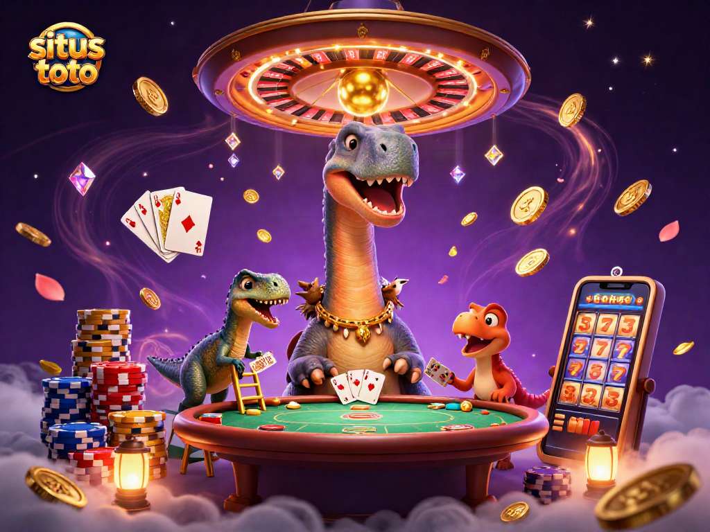 Experience the thrill at situs toto with a vibrant casino scene featuring exciting 3D characters and dynamic game elements.
