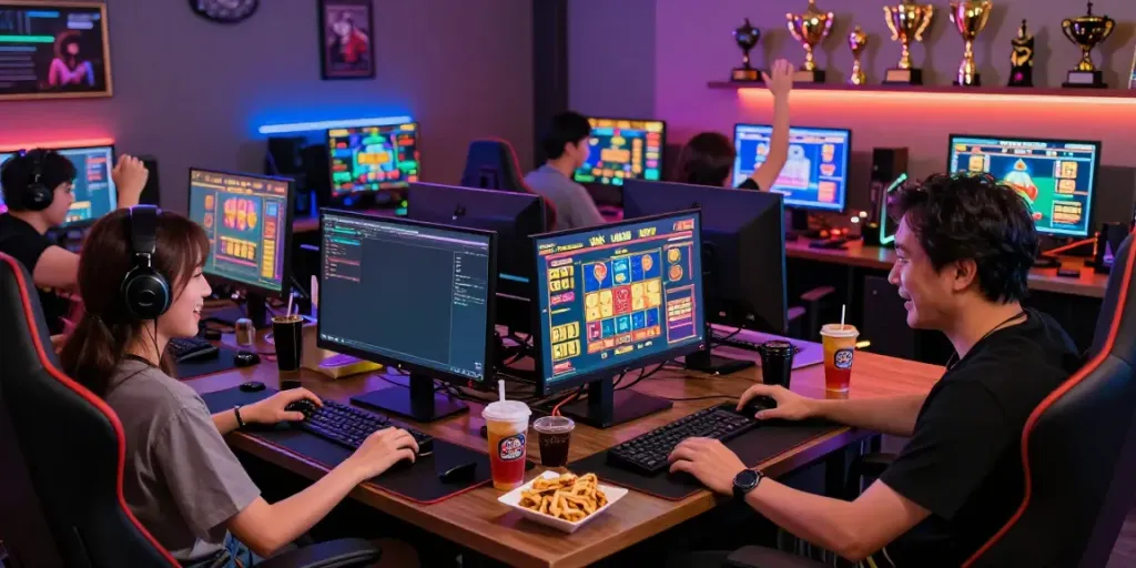 Players engaging in an exciting session of toto togel, highlighting a vibrant online gaming atmosphere.