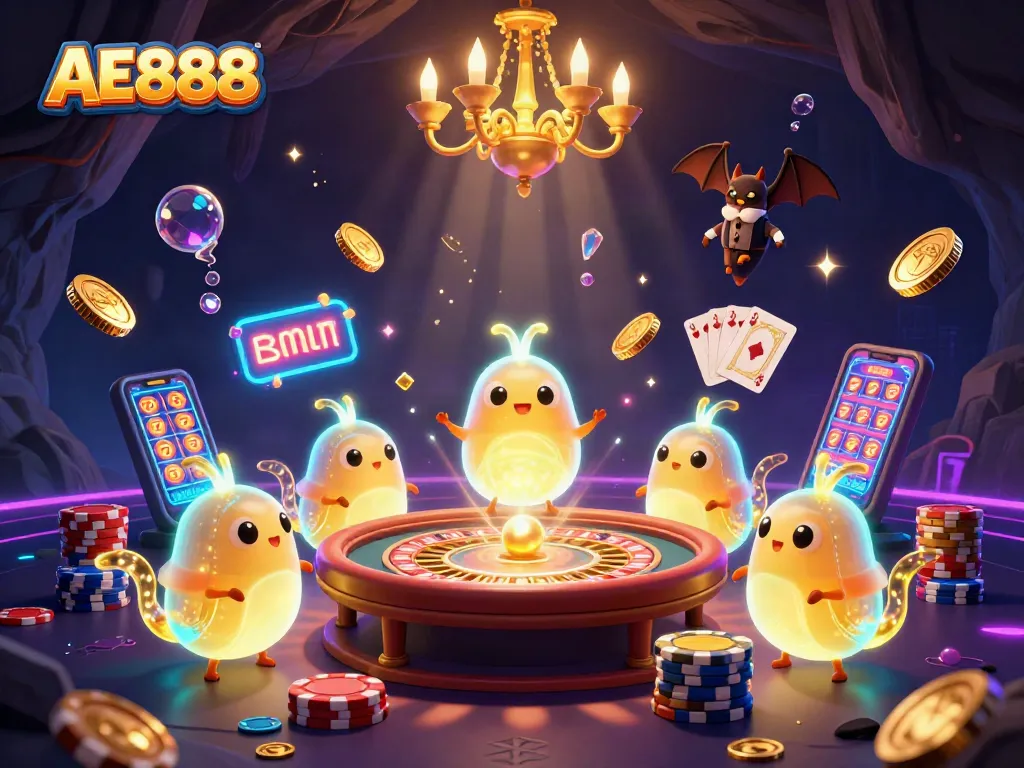 Experience advanced gaming thrills at AE888 with glowworms lighting up the casino.