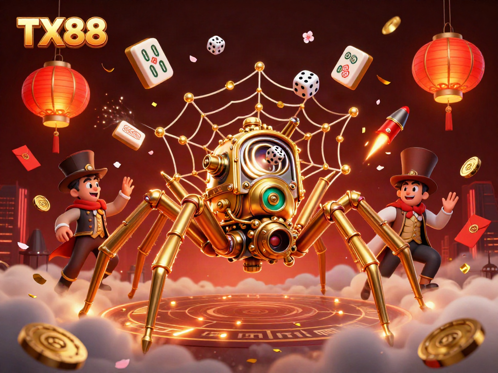 Engage with the thrilling TX88 casino experience through this dynamic 3D illustration.