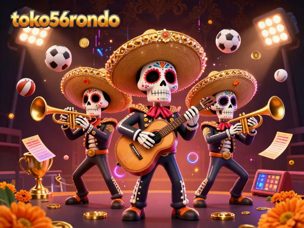 Menangkan permainan judi di toko56ronaldo dengan suasana meriah dari mariachi dan elemen kasino.
