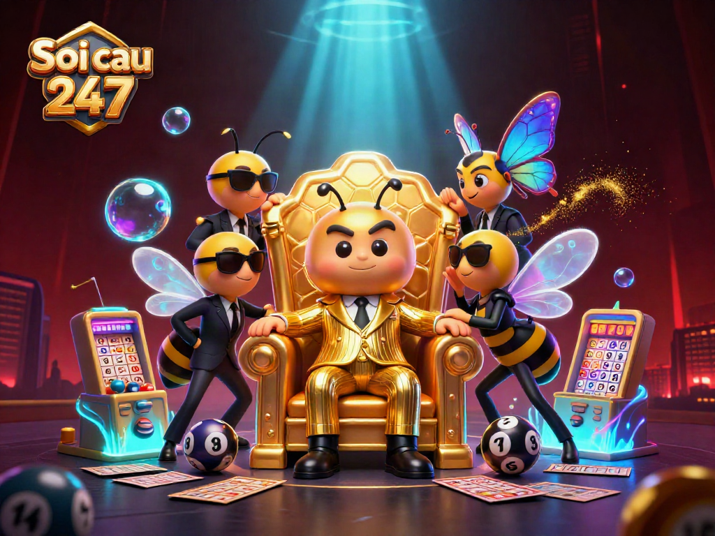 Players engage in exciting lottery predictions with soi cau 247 in a vibrant casino scene.